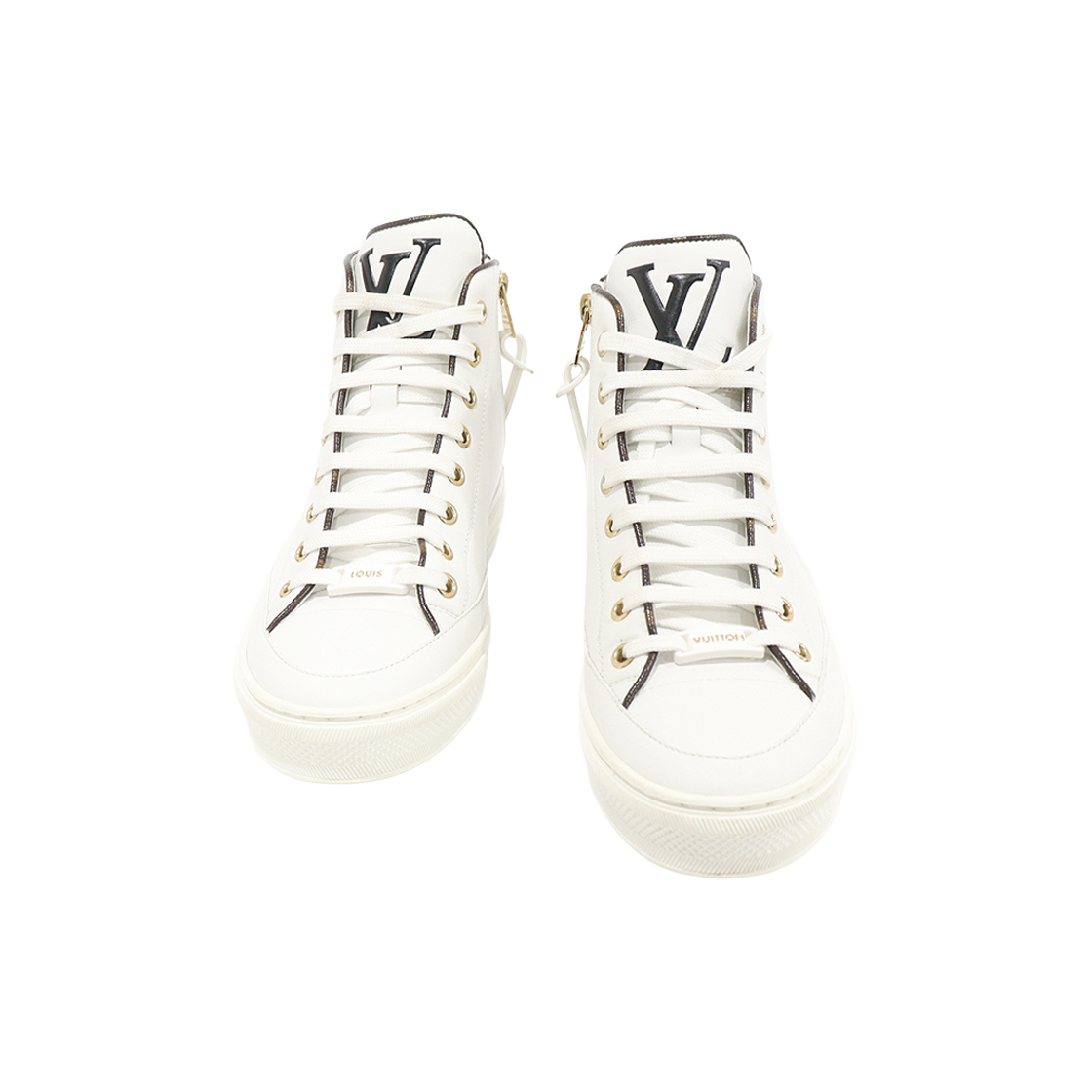 ITKPQWWDOWJG Louis Vuitton White Calfskin Game On Stella High-Top Sneakers for Women Size 35