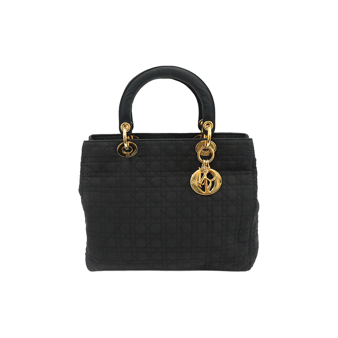 디올 CAM44570 블랙 마이크로화이버 까나쥬 레이디 디올 더블짚 라지 토트백(Dior Black Microfiber Cannage Lady Dior Double Zip Large Tote Bag) - 1