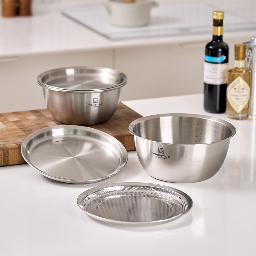 바겐슈타이거 스텐 더블 트레이 앤 믹스 3pcs(22cm)(WAGENSTEIGER Stainless Double Tray & Mix 3pcs 22cm) - 2