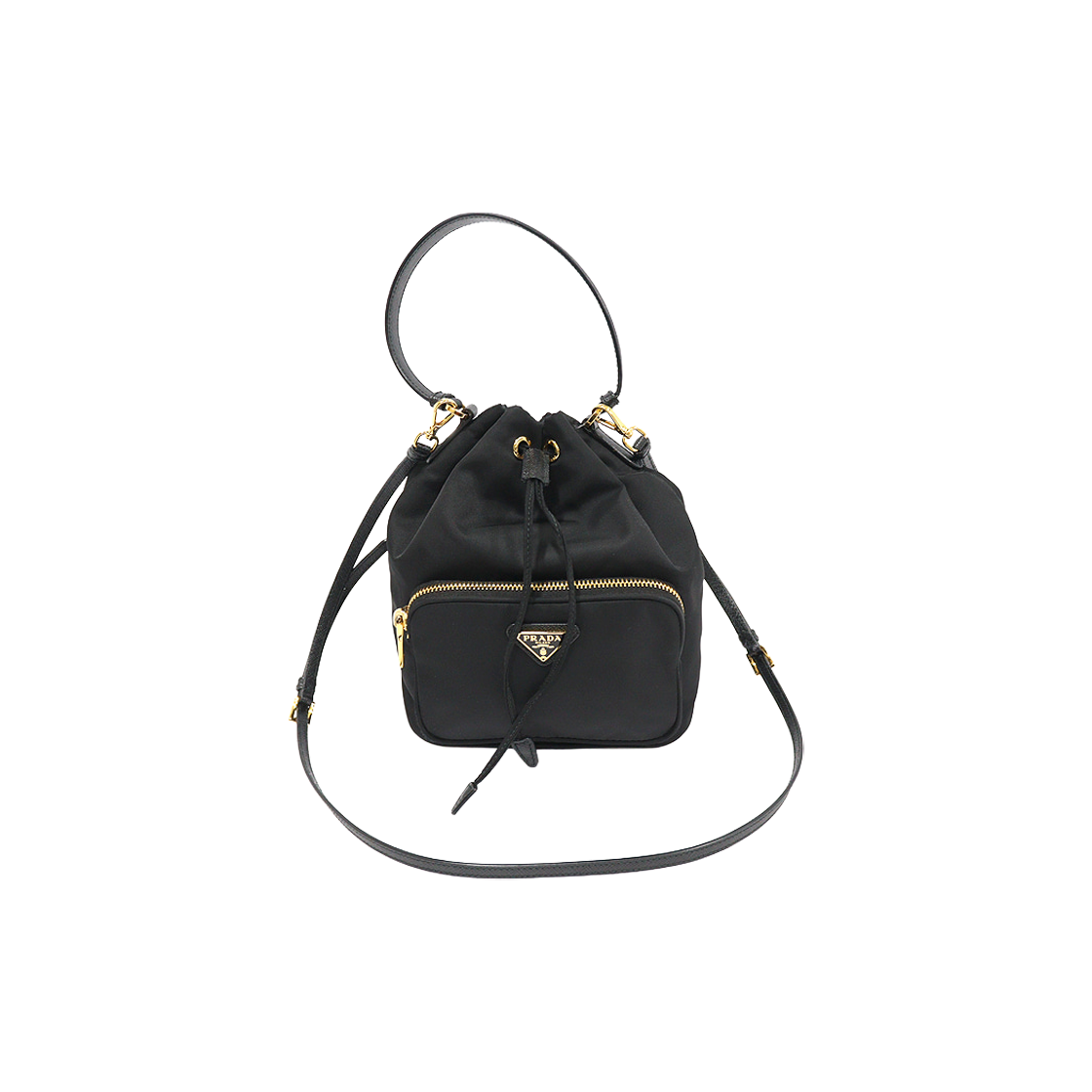 프라다 1BH038 블랙 리나일론 포코노 듀엣 버킷백 2WAY(Prada Black Re-Nylon Pocono Duet Bucket Bag 2-Way)
