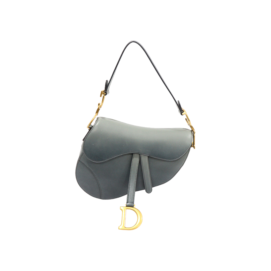 디올 M0446CSJG 블루 그레이 카프스킨 그라데이션 금장 새들 미듐 숄더백(Dior M0446CSJG Blue Gray Calfskin Gradient Gold Saddle Medium Shoulder Bag) - 1