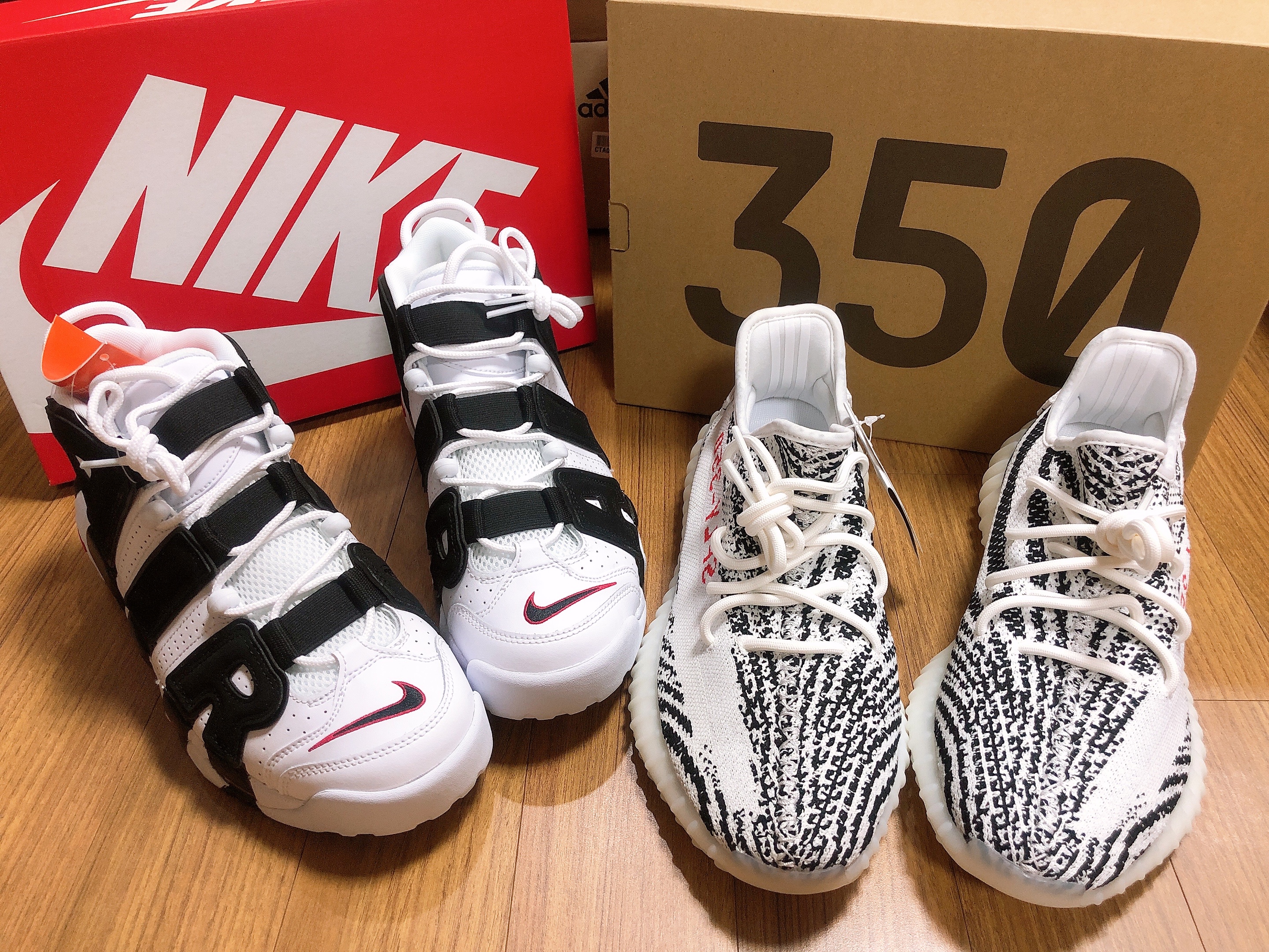 Nike Air More Uptempo Scottie Pippen, Adidas Yeezy Boost 350 V2 Zebra 2017/2019/2020 착용 스타일