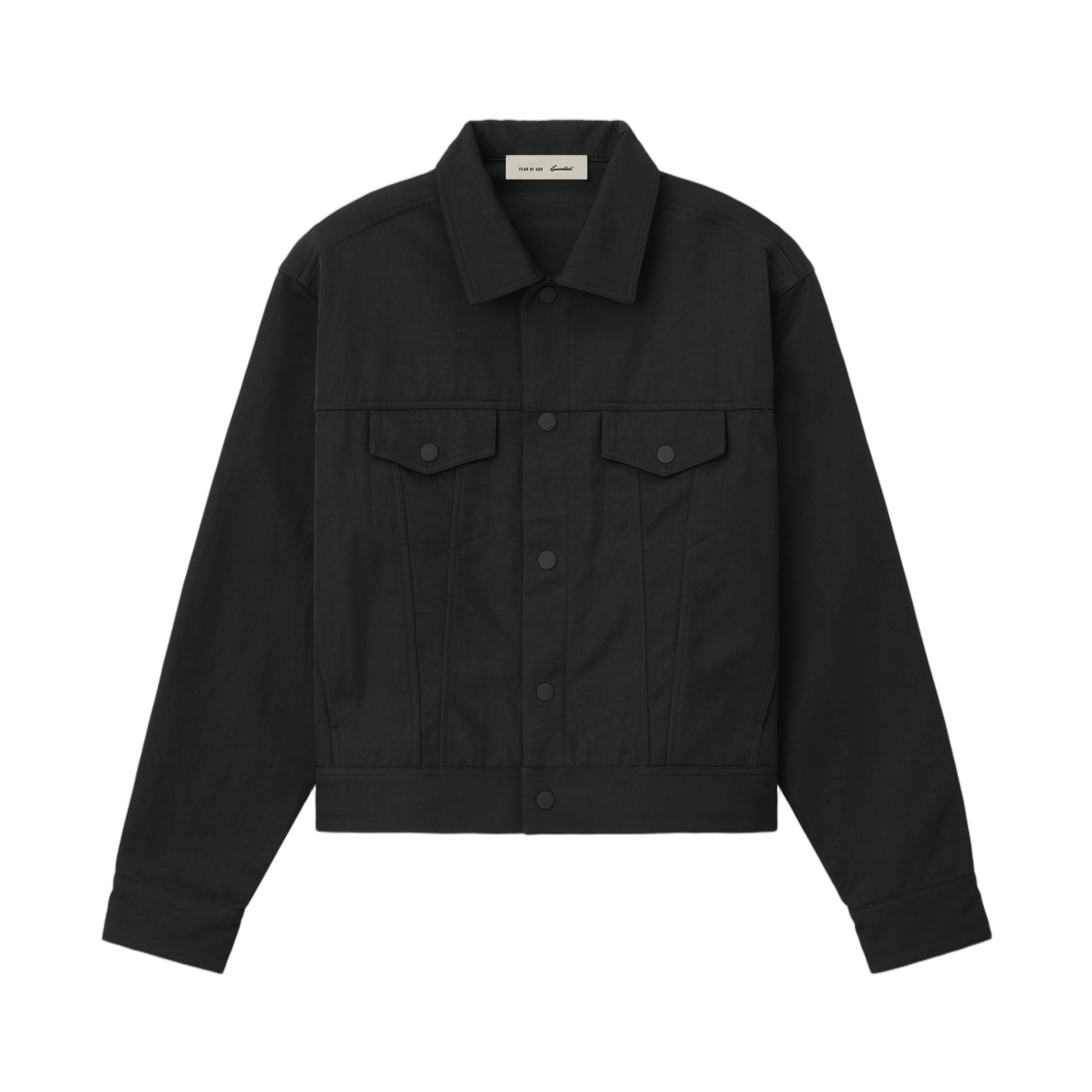 에센셜 텍스처드 나일론 트러커 자켓 빈티지 블랙 - 26SS(Essentials Textured Nylon Trucker Jacket Vintage Black - 26SS)