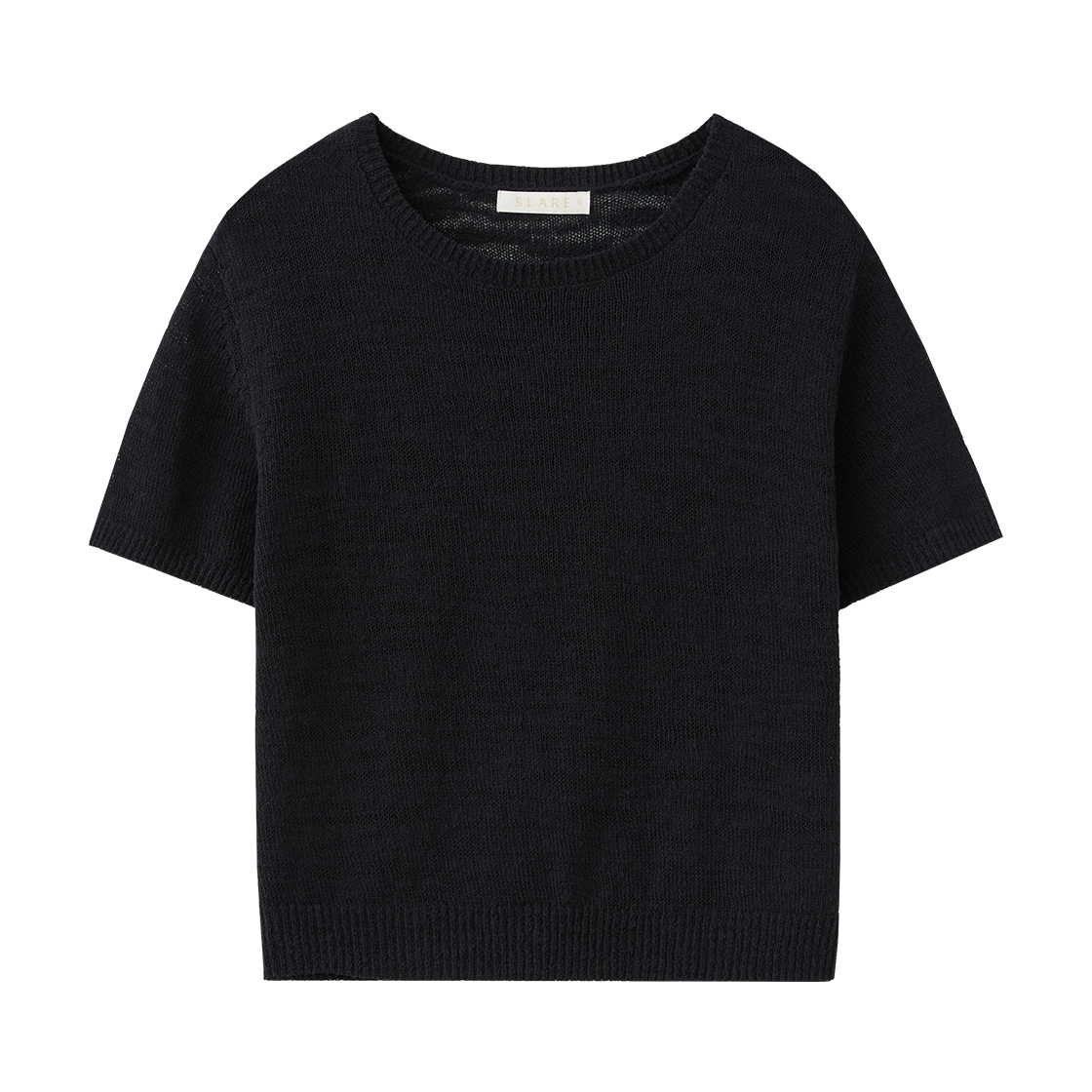 SBF2KN01WBK (W) Suare Woman Cotton Slub Crop Half Knit Black