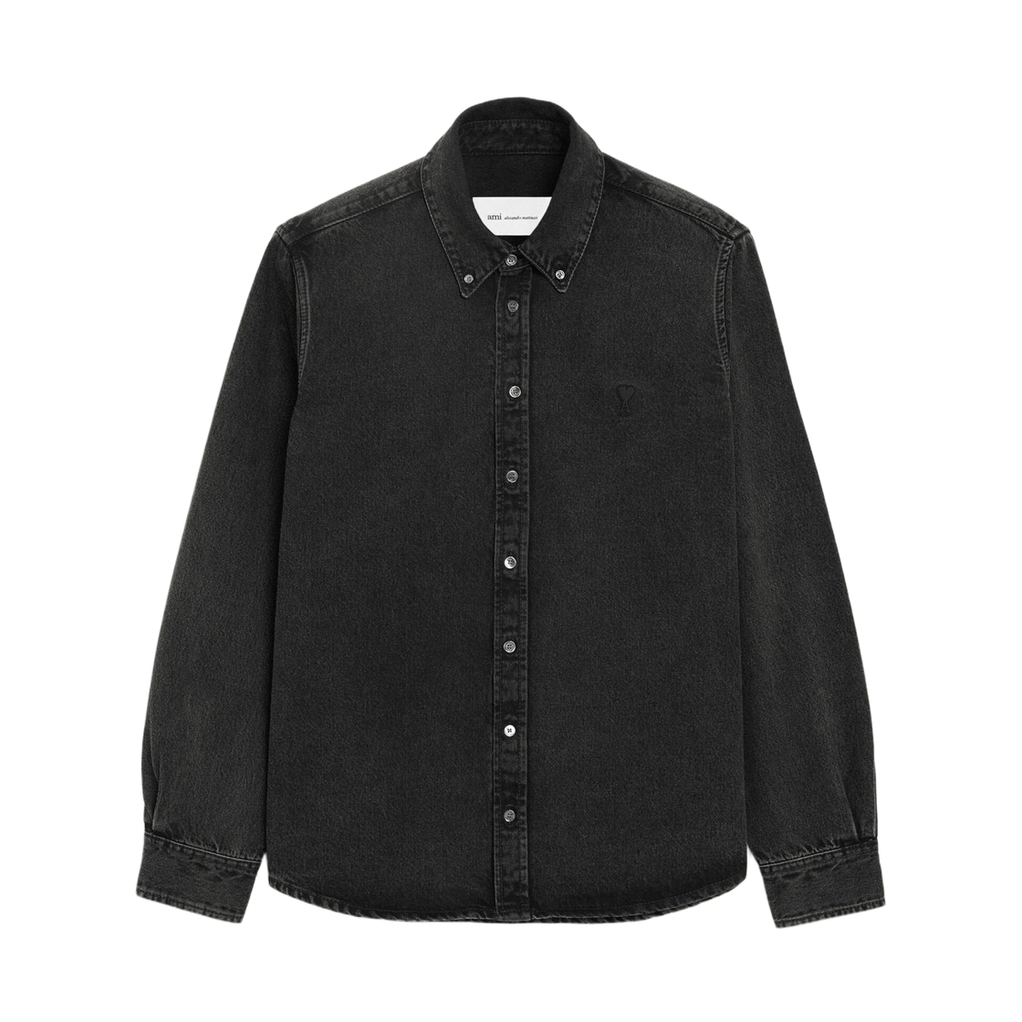 USH785-DE0125-031 AMI de Coeur Denim Cotton Button Down Shirt Used Black