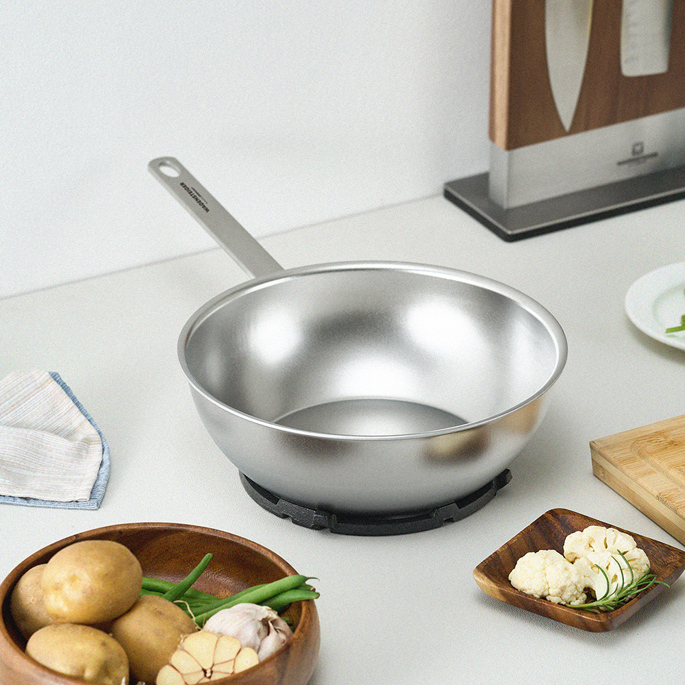 바겐슈타이거 로스탈 통5중 무연마 316 스텐 궁중팬 24cm(WAGENSTEIGER Lostal 5-Ply Abrasive-Free 316 Stainless Steel Wok (24cm)) - 6