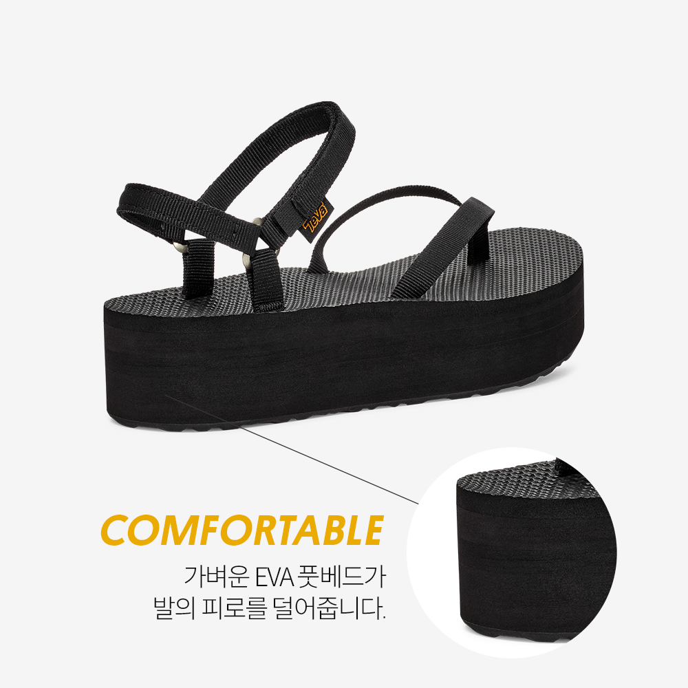 테바 여성 플랫폼 샌들 슬림 BLK(TEVA Women Flatform Sandal Slim BLK) - 4