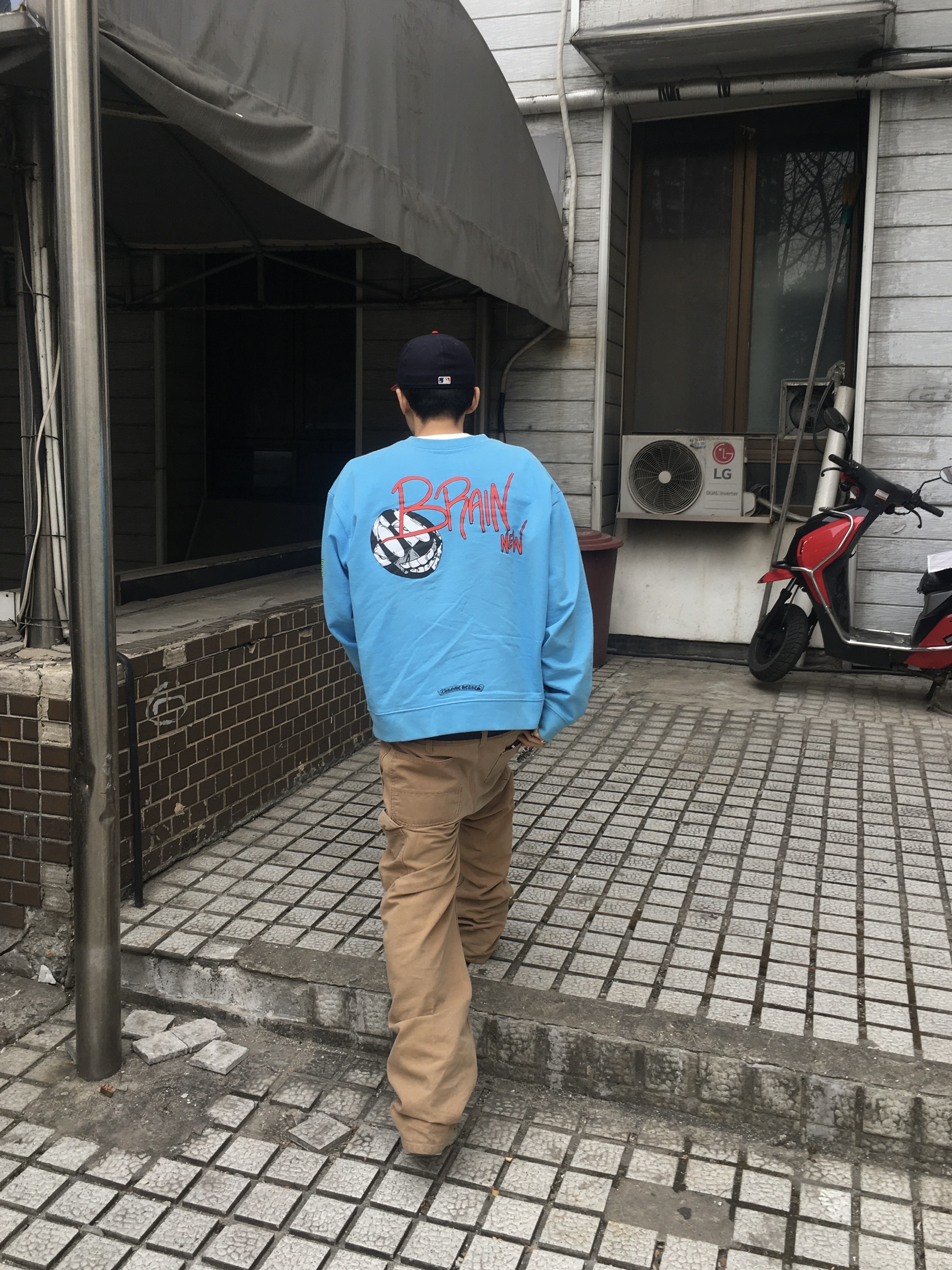 Chrome Hearts Matty Boy Brain New Sweatshirt Blue 착용 스타일 - 2
