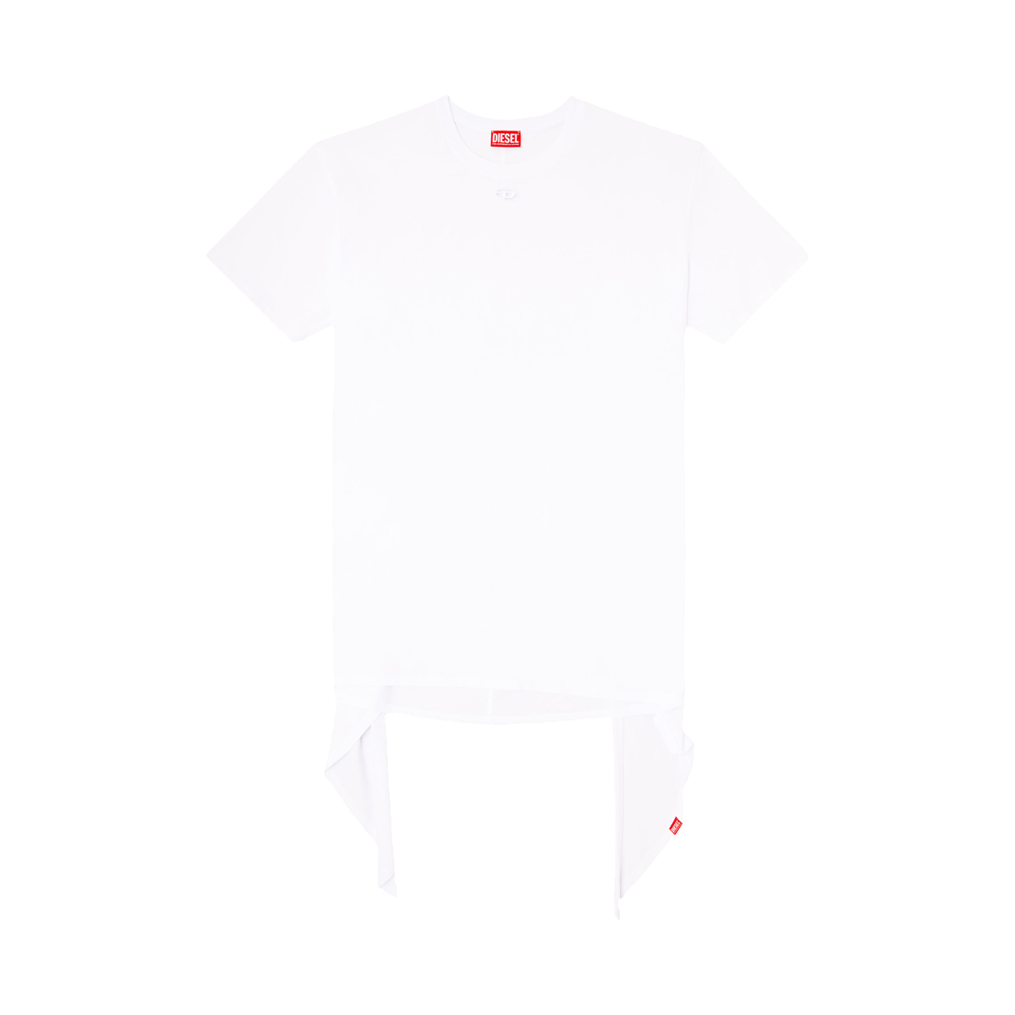 A192320NIAX-100 (W) Diesel D-Eivor T-Shirt Dress with Tie Front White
