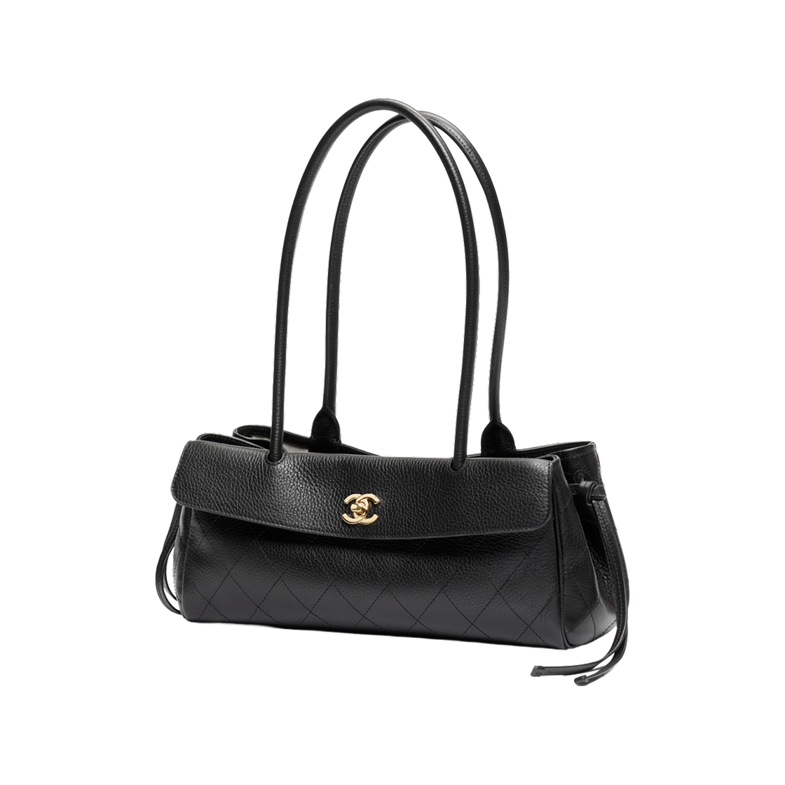 샤넬 스몰 쇼핑백 그레인드 카프스킨 & 골드 메탈 블랙(Chanel Small Shopping Bag Grained Calfskin & Gold Black) - 2