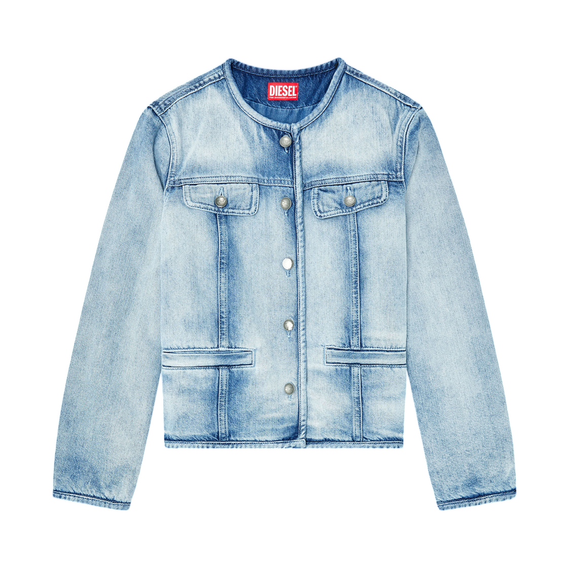 A2383009P29-01 (W) Diesel De-Grafy-Fsi1 Jacket In Medium-Light Skeleton Denim Light Blue