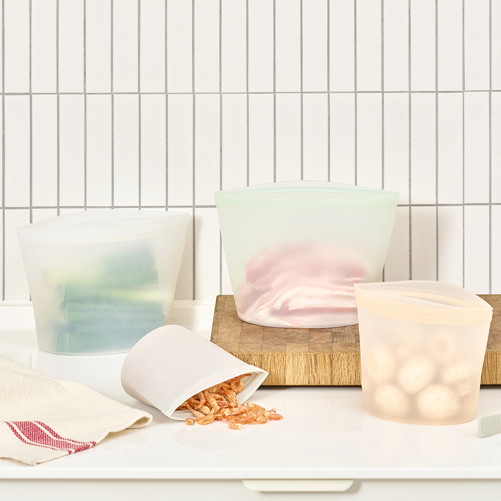 바겐슈타이거 플래티넘 실리콘 지퍼백 3종 세트 블리스 화이트(WAGENSTEIGER Silicone Ziploc Bag 3pc Set Bliss White) - 2