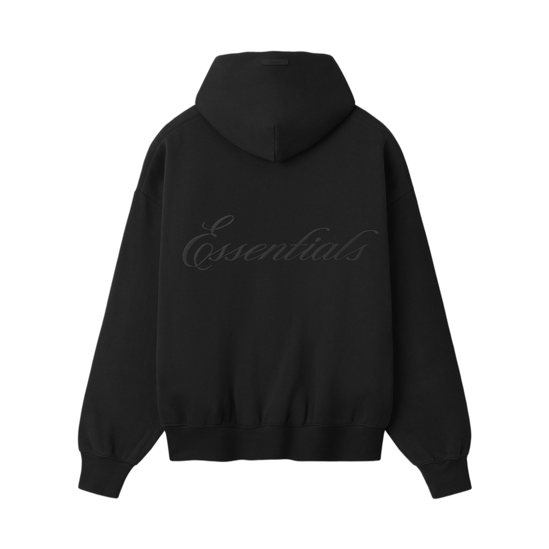 - Essentials Signature SS26 Classic Zip-Up Hoodie Vintage Black - 26SS