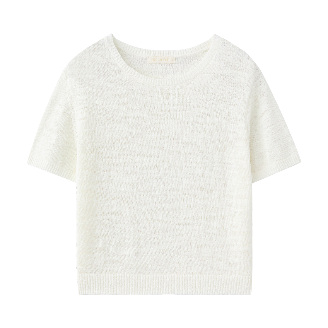 SBF2KN01WIV (W) Suare Woman Cotton Slub Crop Half Knit Ivory