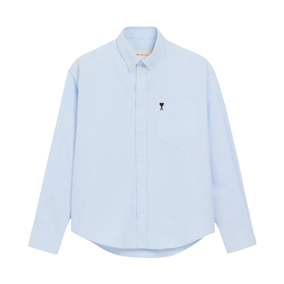 HSH822-CO0031-450 AMI de Coeur Boxy Embroidered Shirt Blue Sky Black