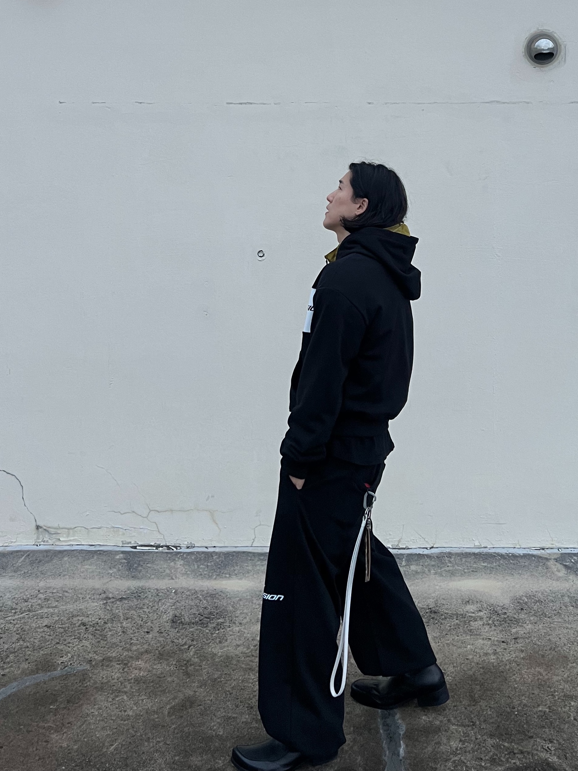 Civision by CSC Star Logo Hoodie Zip-Up Black, Civision by CSC Star Logo Jogger Pants Black 착용 스타일 - 5