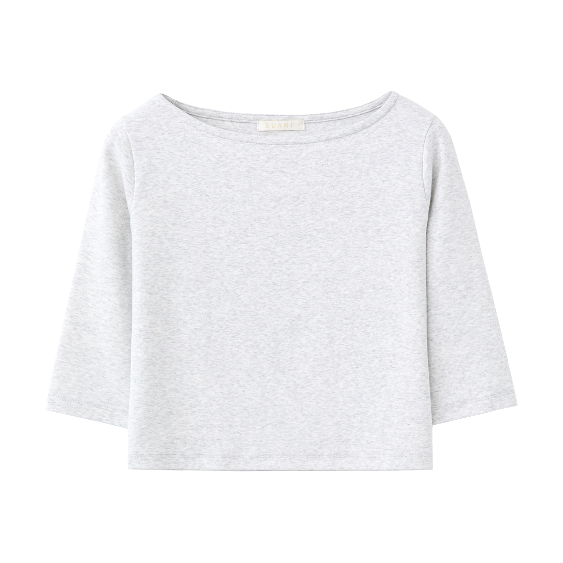 (W) 수아레 우먼 보트넥 미드 슬리브 멜란지 그레이((W) Suare Woman Boat Neck Mid Sleeve Melange Grey) - 1