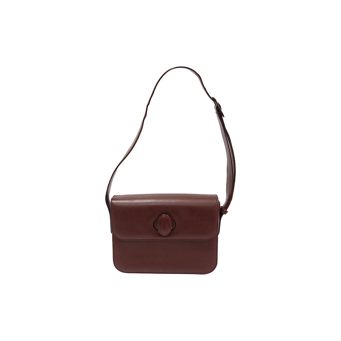 까르띠에 버건디 레더 머스트 드 까르띠에 루비 라인 숄더백(Cartier Burgundy Leather Must de Cartier Ruby Line Shoulder Bag) - 1