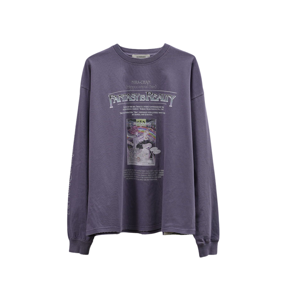 ZUTOMAYO 카드4 롱 티셔츠 A (빈티지 퍼플)(ZUTOMAYO CARD4 Long Tee A(Vintage Purple）)