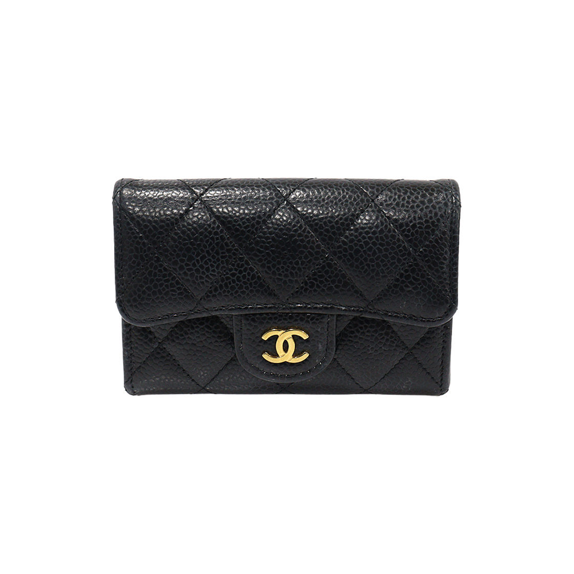샤넬 AP0214 블랙 캐비어 금장 CC로고 클래식 카드지갑 (내장칩)(Chanel AP0214 Black Caviar Gold CC Logo Classic Card Holder (With Chip))