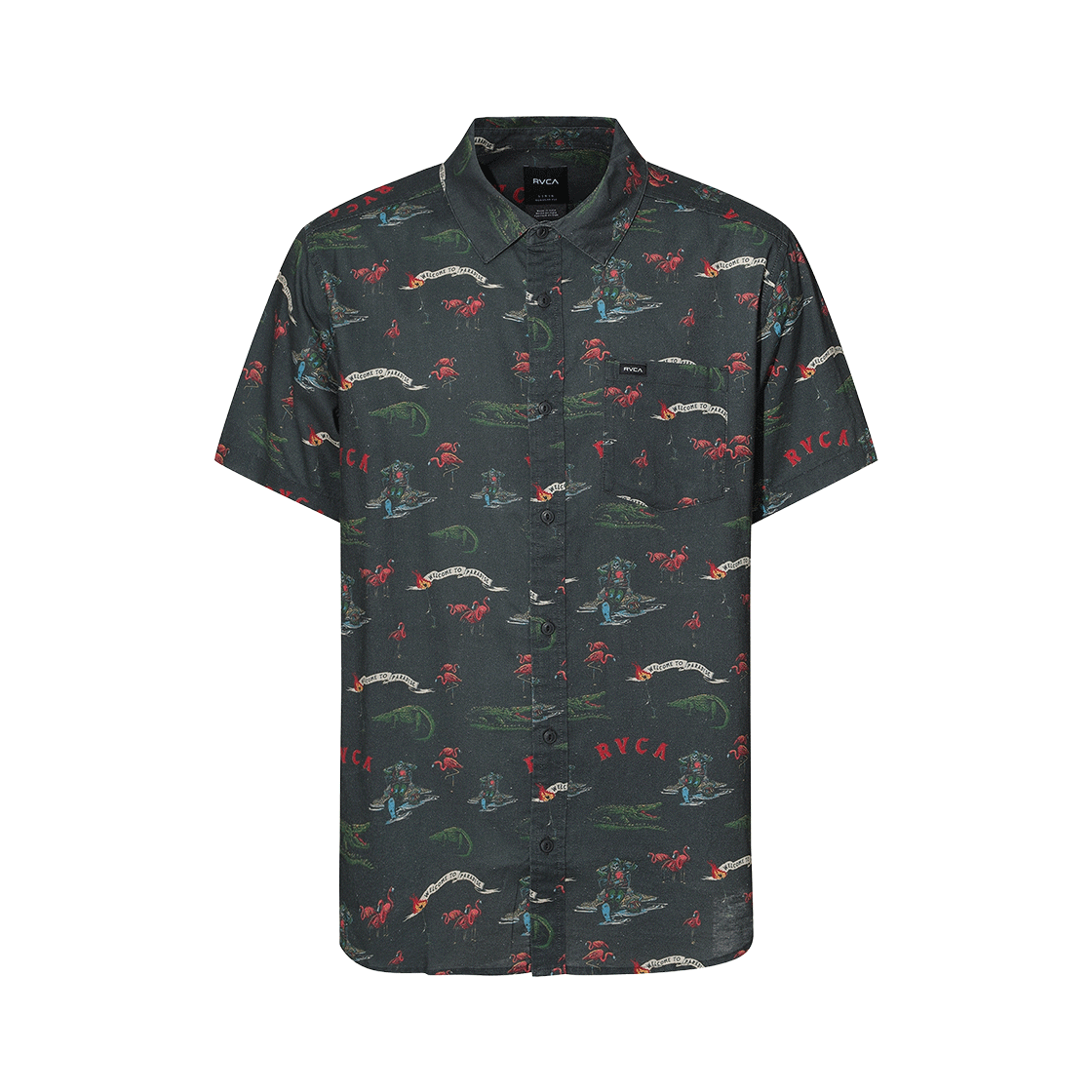 루카 남성 리셉션 반팔 셔츠 (VG11SH011MUL)(RVCA Men Reception Short Sleeve Shirt (VG11SH011MUL))
