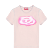 (W) Diesel T-Uncuties-Long-S3 Slim T-Shirt with Graffiti-Effect Logo Pink