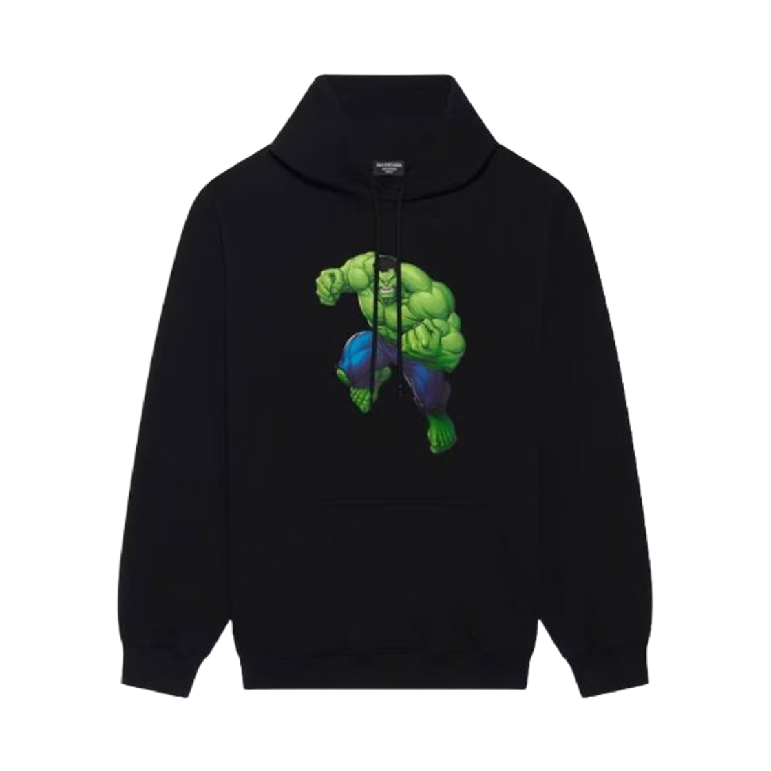 600583TLV581000 Balenciaga x Marvel Hulk 2021 Graphic Print Hoodie Black