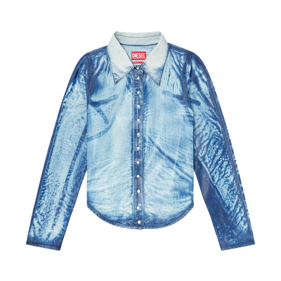 A23458068XC-01 (W) Diesel De-Lyria-Fsi Shirt In X-Ray Lyocell Denim Blue