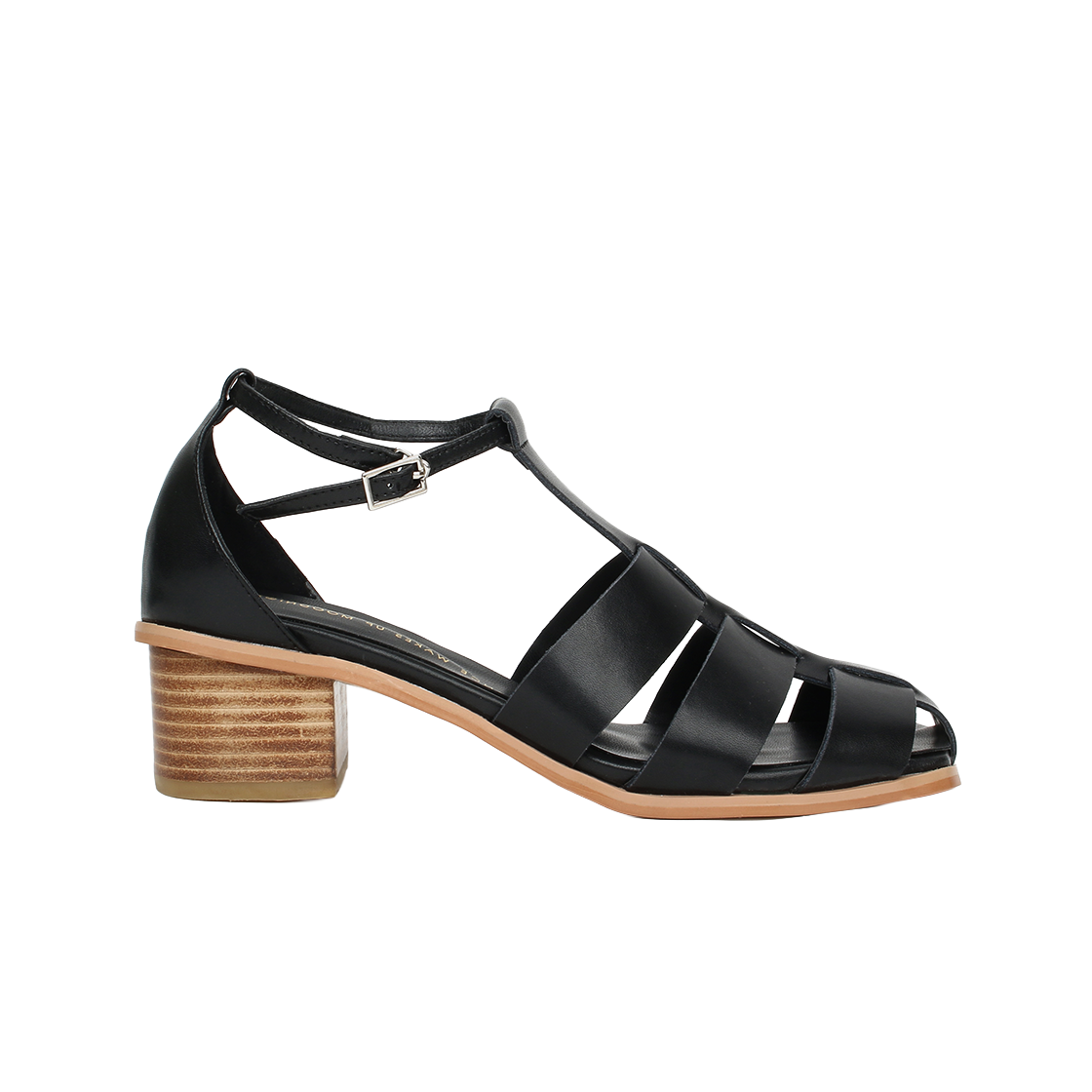 MD0143_5 Moodnight Anna Fisherman Strap Sandals l Black