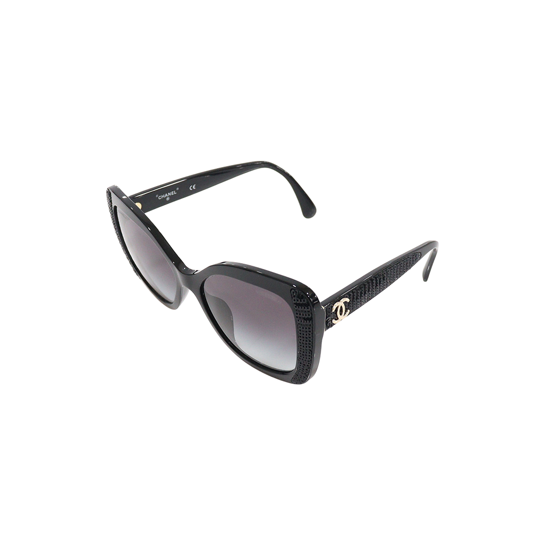 샤넬 A71408 블랙 프레임 시퀸 CC로고 버터플라이 여성 선글라스(Chanel A71408 Black Frame Sequin CC Logo Butterfly Sunglasses)