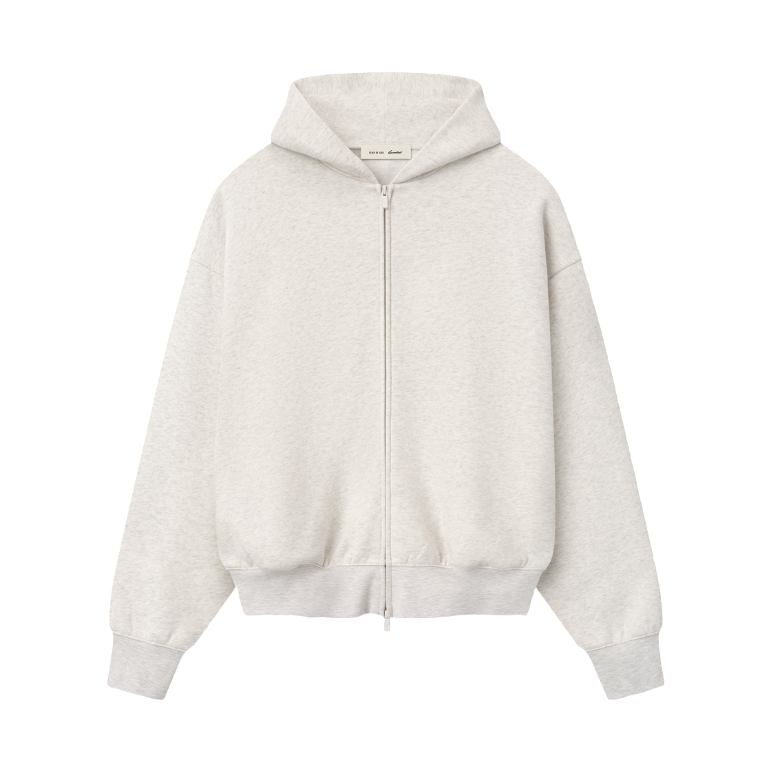 - Essentials Signature Classic Full Zip Hoodie Oatmeal Heather Light Heather - 26SS