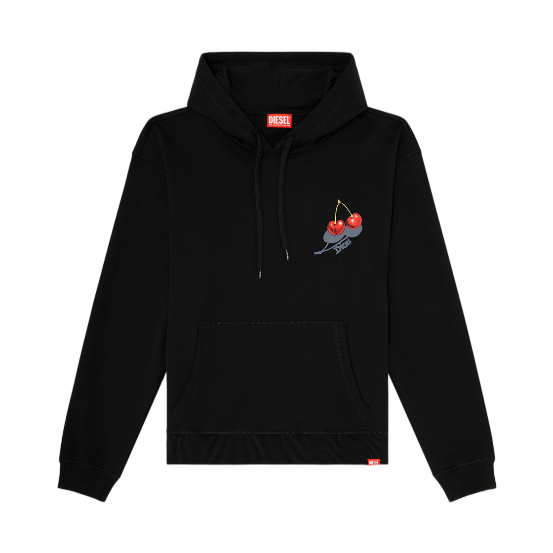 A231310SPFR-900 (W) Diesel Sv-S-Norm-Hood-Cher Hoodie In Cotton with Cherry Graphic Black