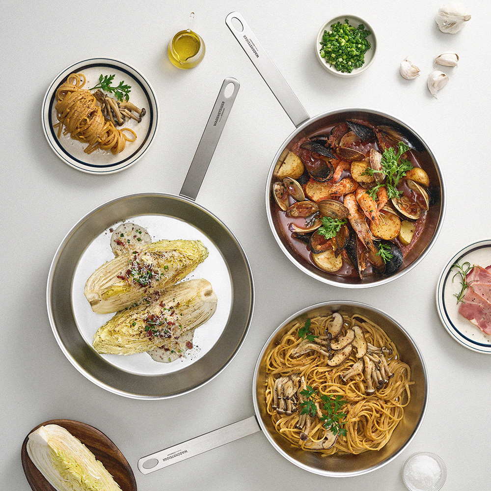 바겐슈타이거 로스탈 통5중 무연마 316 스텐 궁중팬 24cm(WAGENSTEIGER Lostal 5-Ply Abrasive-Free 316 Stainless Steel Wok (24cm)) - 5