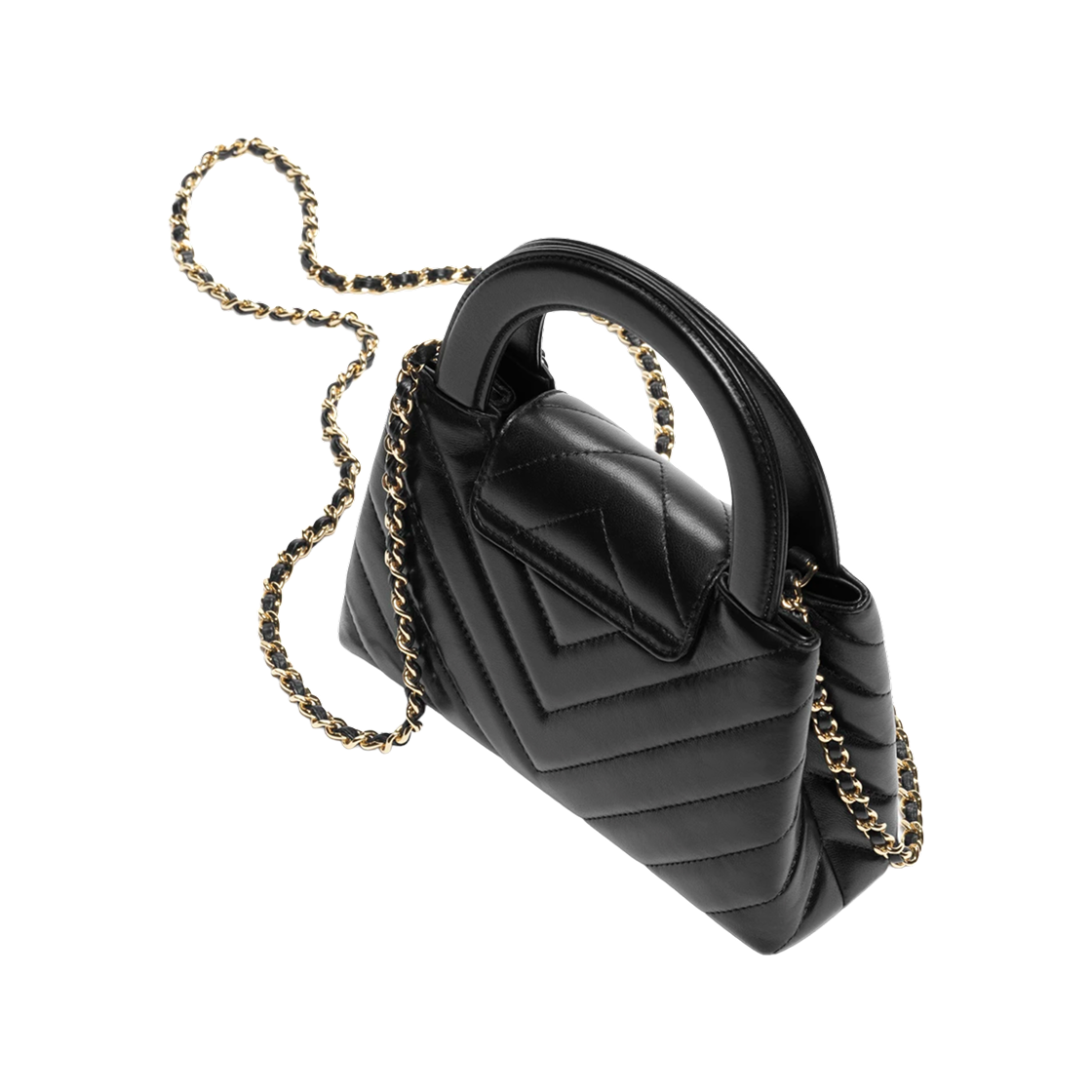 샤넬 미니 쇼핑백 램스킨 & 골드 메탈 블랙(Chanel Mini Shopping Bag Shiny Lambskin & Gold Black) - 3