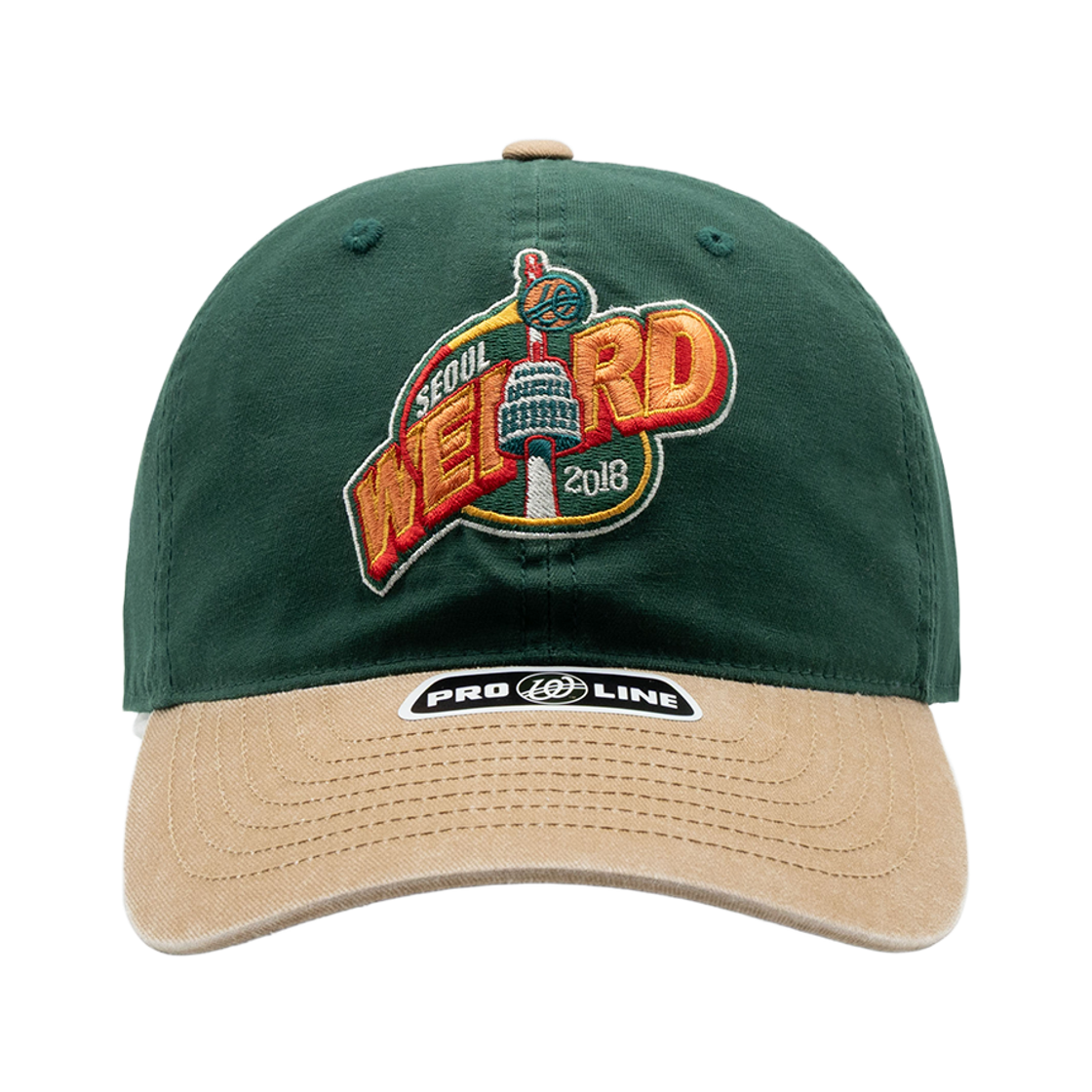 위얼드월드 위얼드 타워 피그먼트 배색 볼캡 그린(Weird World Weird Tower Pigment Color Block Ball Cap Green) - 2