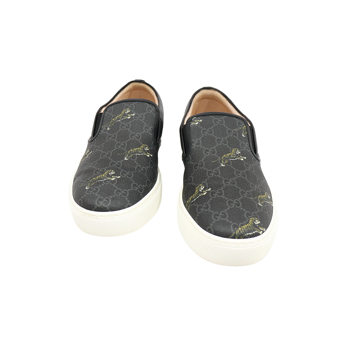 IT64OVK8H77M Gucci 407362 GG Supreme Canvas Tiger Print Men's Slip-On Sneakers Size 11