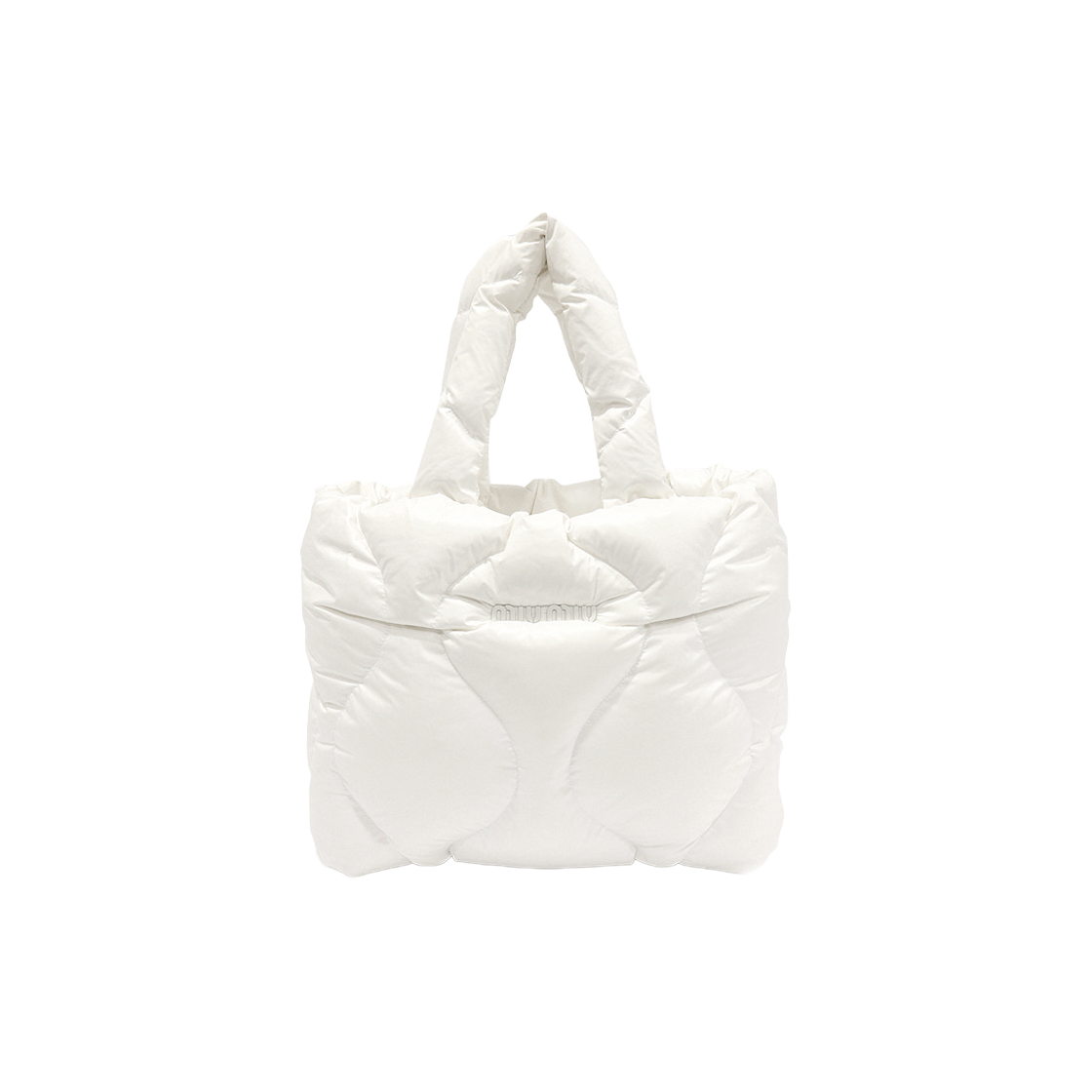 미우미우 5BG240 화이트 나일론 퀄팅 패딩 토트백(Miu Miu White Nylon Quilted Tote Bag 5BG240)