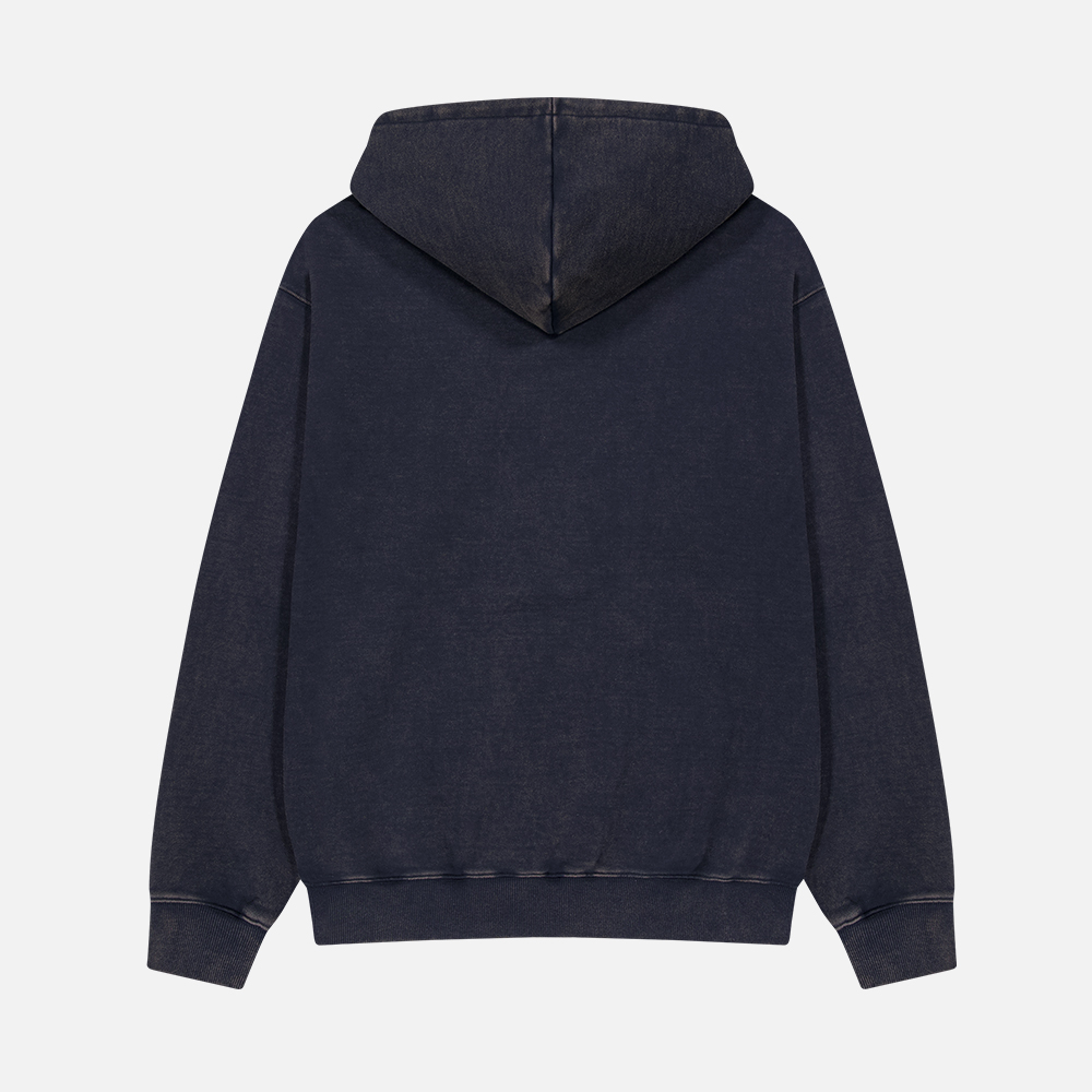 맨하탄 레코즈 워시드 하프 집업 후디 - 네이비(Manhattan Records Washed Half Zip Up Hoodie - Navy) - 3