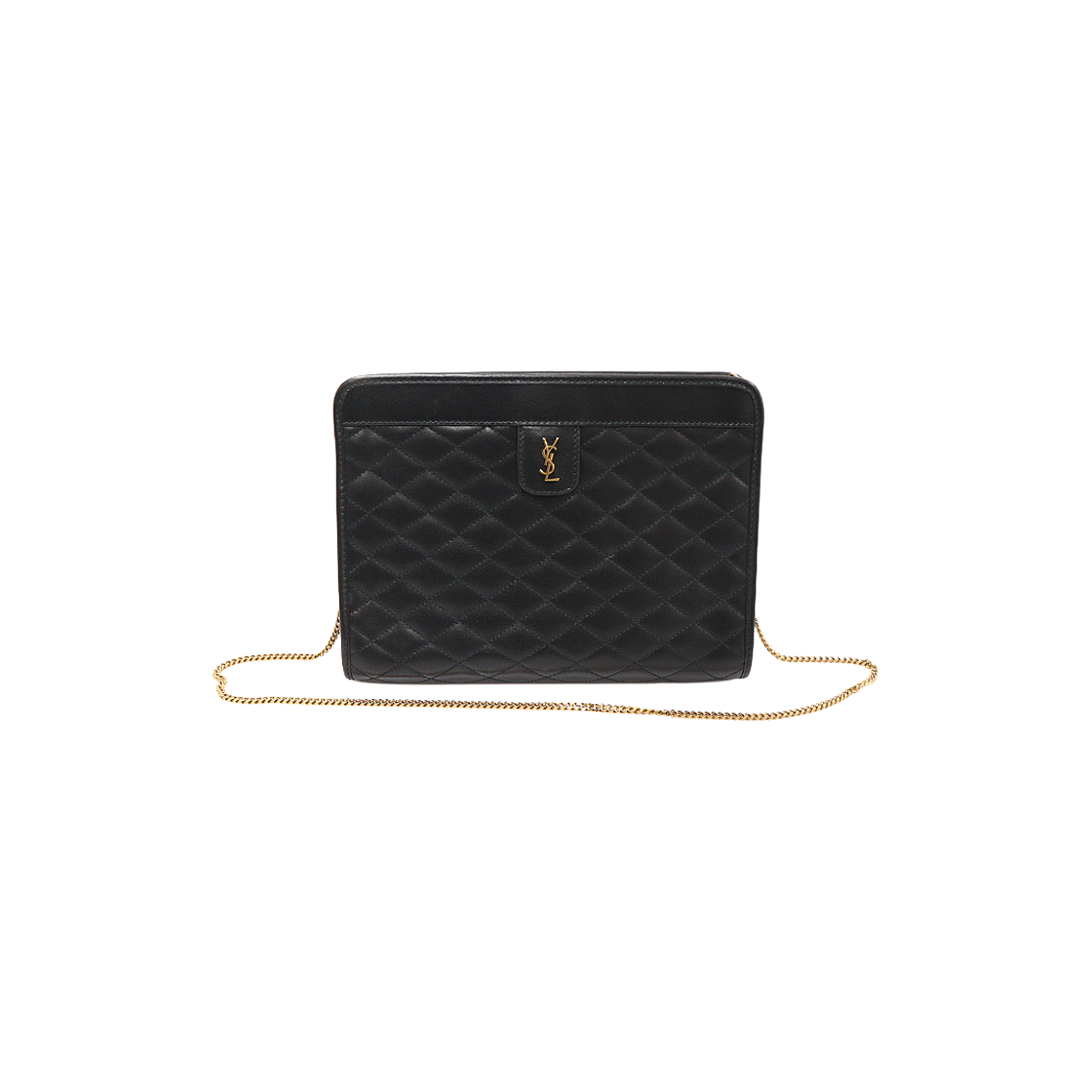 IT7QPSJKPGH6 Saint Laurent 657361 Black Quilted Lambskin Vitoir Baby Chain Shoulder Bag