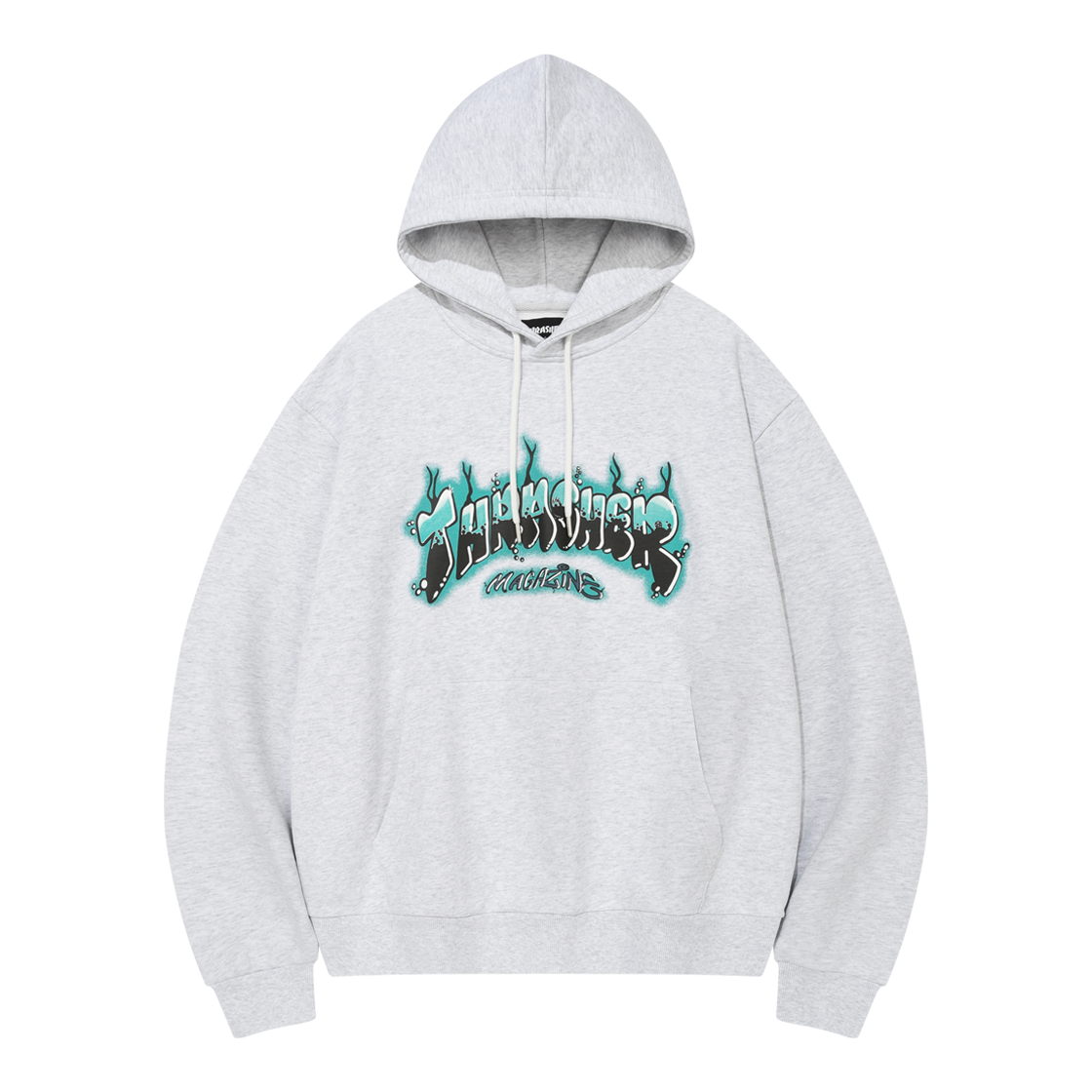 트레셔 버블 멜팅 그래픽 후디 화이트 멜란지(THRASHER Bubble Melting Graphic Hoodie White Melange)