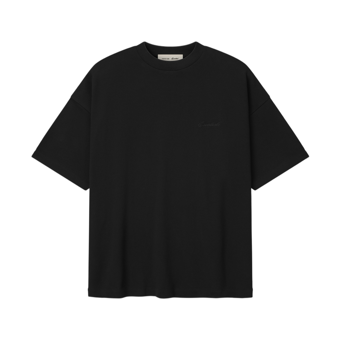 - Essentials Pique Signature 90s T-Shirt Vintage Black - 26SS