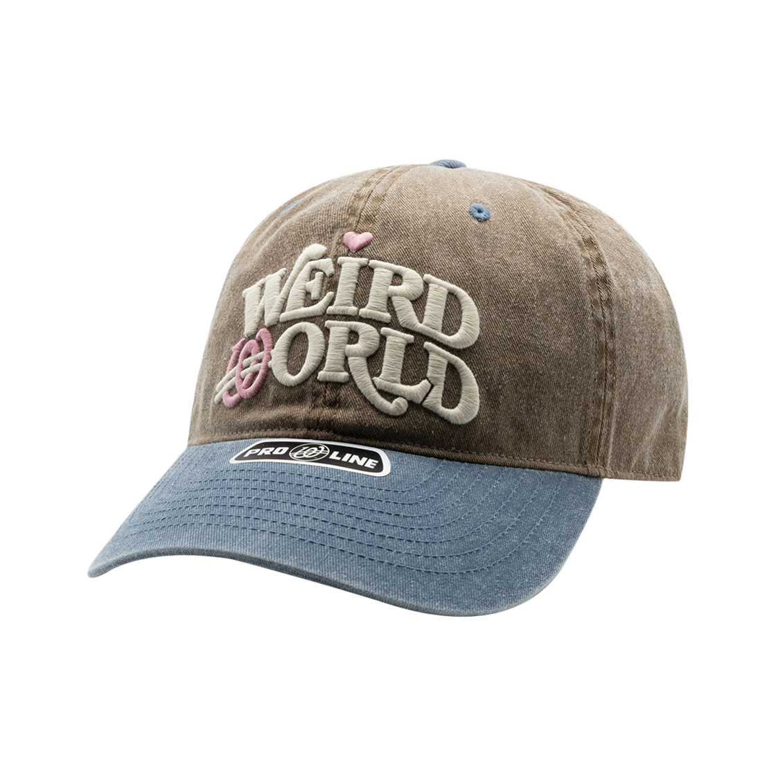 위얼드월드 아크로고 피그먼트 배색 볼캡 브라운(Weird World Acro Logo Pigment Color Block Ball Cap Brown)