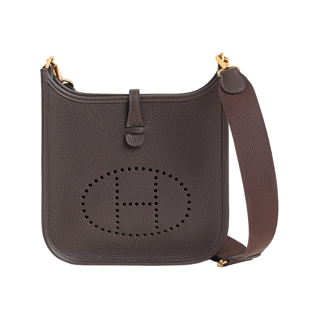 에르메스 에블린 23 포쉐 III 백 클레망스 & 옐로우 골드 하드웨어 에벤(Hermes Evelyne 23 Poche III Bag Clemence & Yellow Gold Ebene) - 1