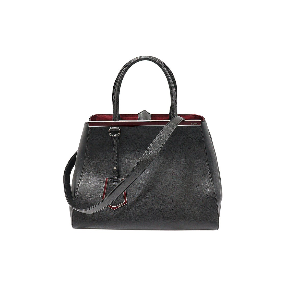 ITGQAA9D77RS Fendi 8BH250 Black Leather Deuxjours Medium 2-Way Bag