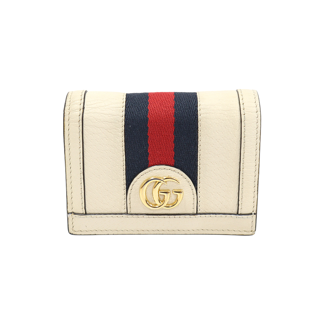 구찌 523155 화이트 레더 WEB 오피디아 카드 케이스 반지갑(Gucci 523155 White Leather Web Ophidia Card Case Wallet)