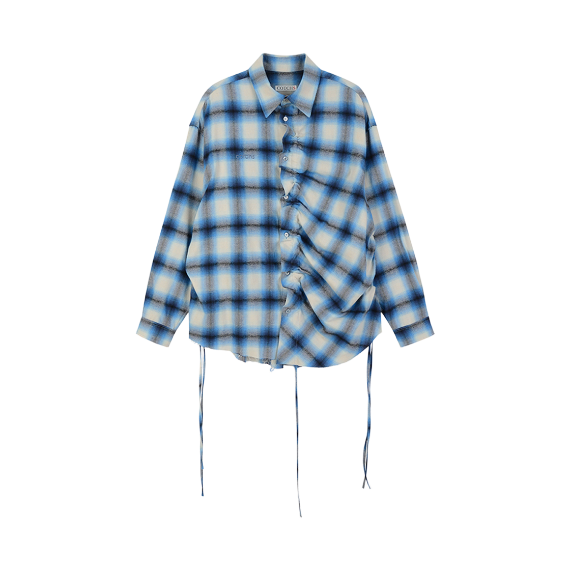 카치스 옴브레 셔링 셔츠 블루(Cotchs Ombre Shirring Shirts Blue)