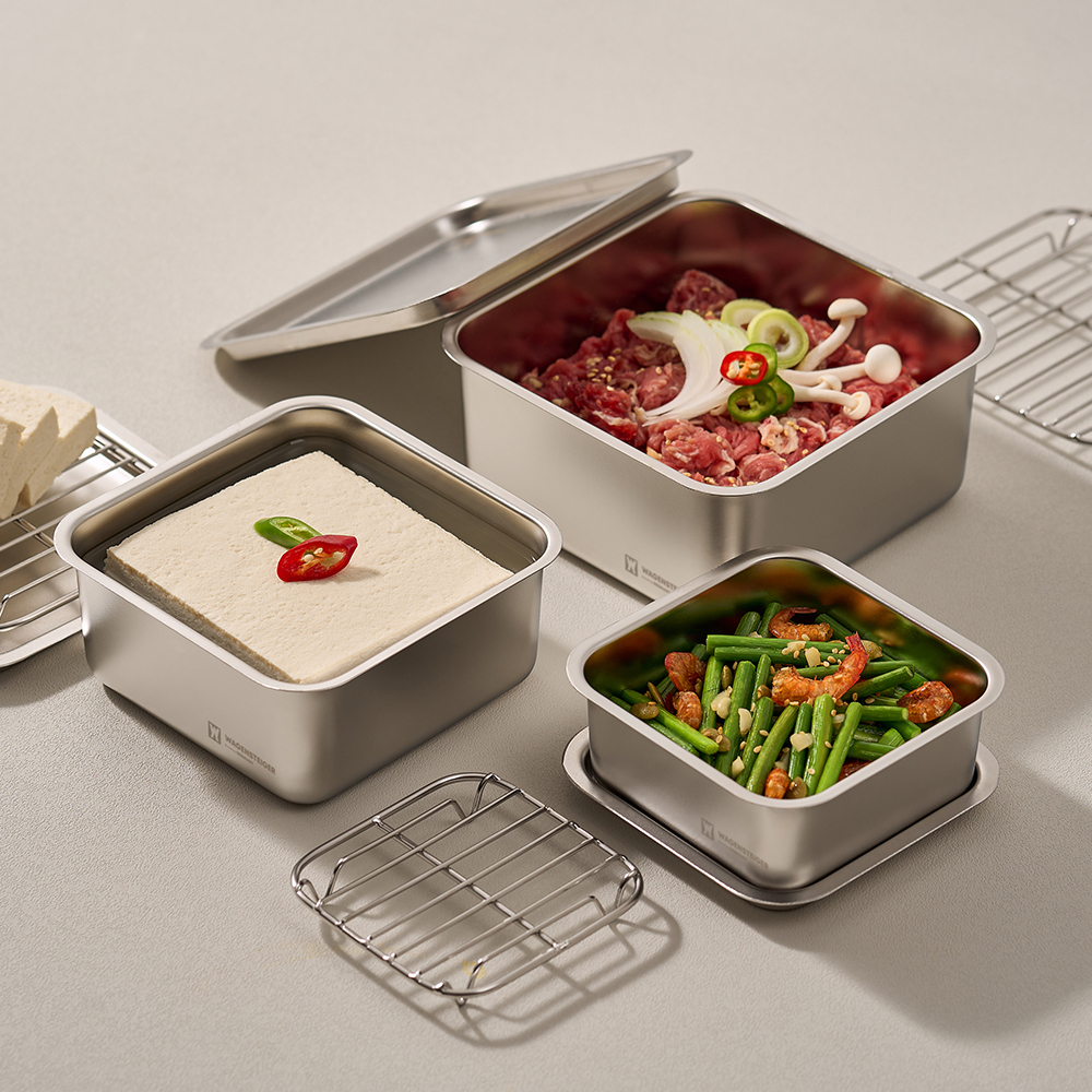 바겐슈타이거 콰트라트 스텐 304 캐니스터 깊은형 소 950ml(WAGENSTEIGER Quatrat Stainless 304 Canister Deep - S 950ml) - 4