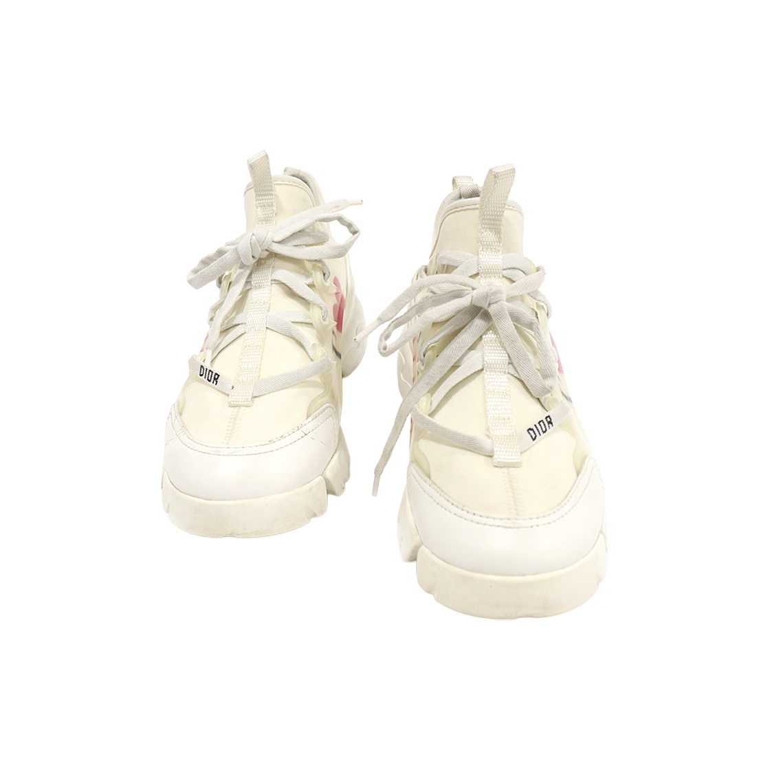 디올 KCK248NRL 화이트 레더 테크니컬 패브릭 디 커넥트 여성 스니커즈 35.5(Dior D-Connect Women's Sneakers in White Leather and Technical Fabric, Size 35.5) - 1