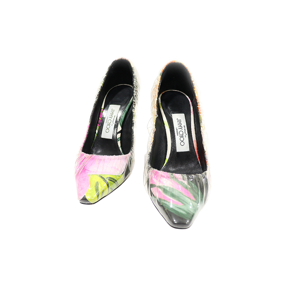 ITJHRVJ8BE3T Jimmy Choo x Off-White PVC Satin Floral Print Anne 100 Pumps