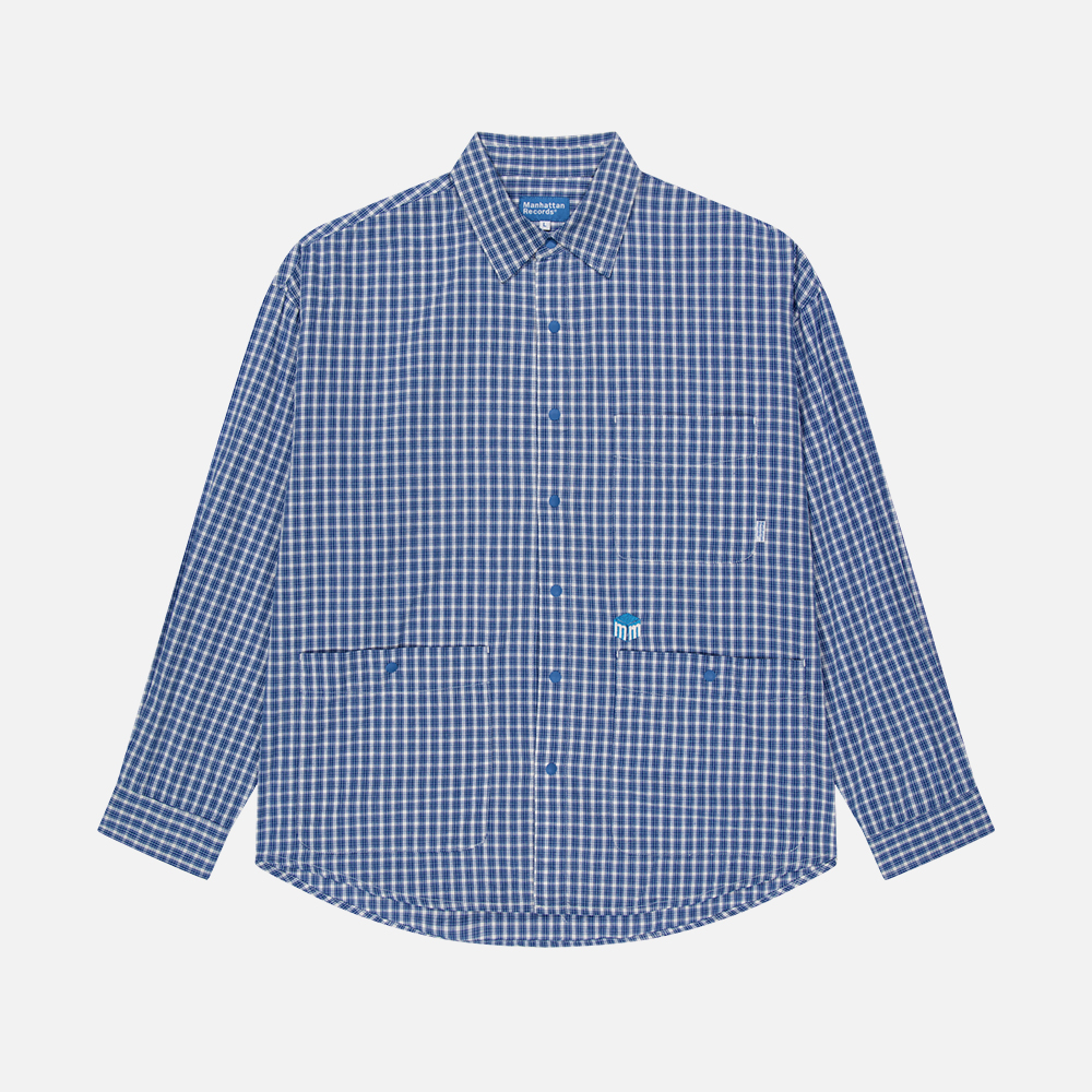 맨하탄 레코즈 7인치 바이닐 포켓 셔츠 - 블루(Manhattan Records 7in. Vinyl Pocket Shirt - Blue) - 2